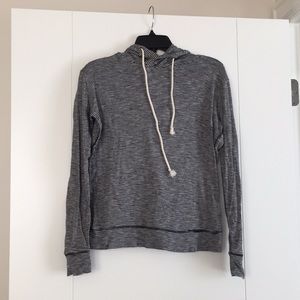 J. Crew Black and White Striped Lightweight Hoodie